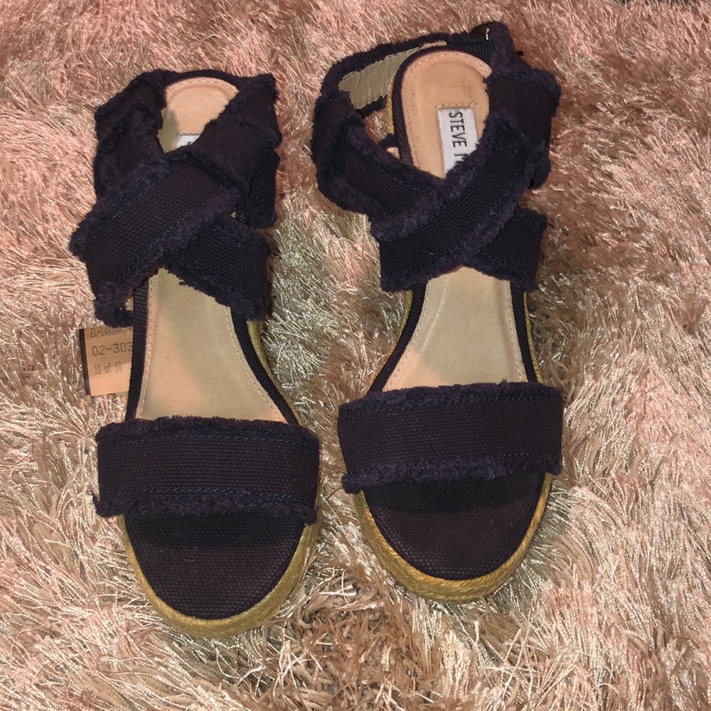 Navy blue Steve Madden wedges